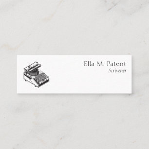 Type Writing Machine Patent Illustration Mini Business Card
