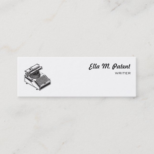 Type Writing Machine Patent Illustration Mini Business Card (Front)