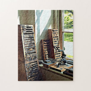 Typecases by Window of Print Shop Jigsaw Puzzle