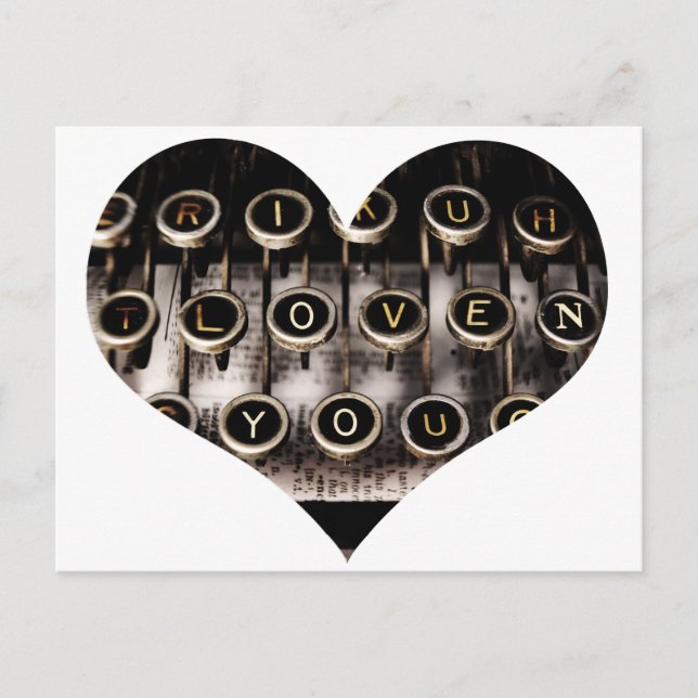 Typed Heart Postcard (Front)