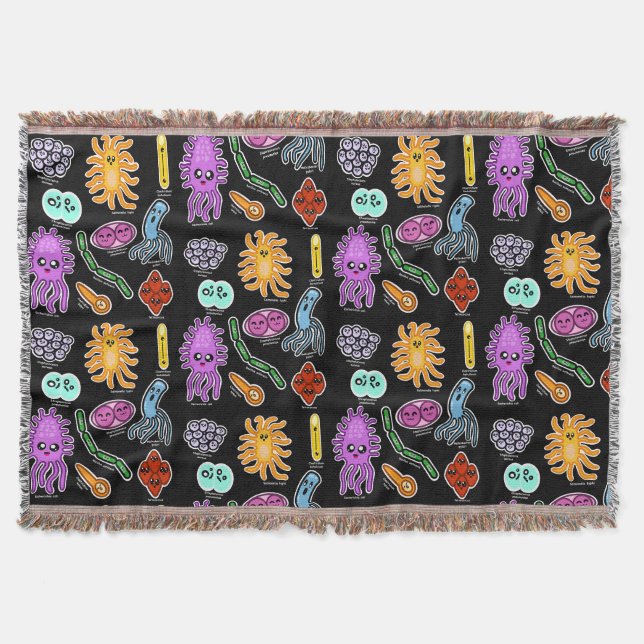 Types Of Bacteria Throw Blanket (Front)