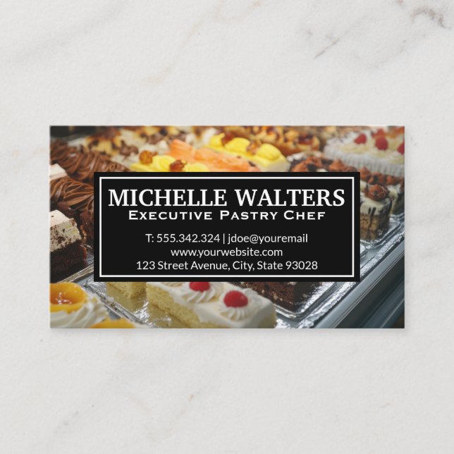 Types of Cakes on Display Business Card (Front)