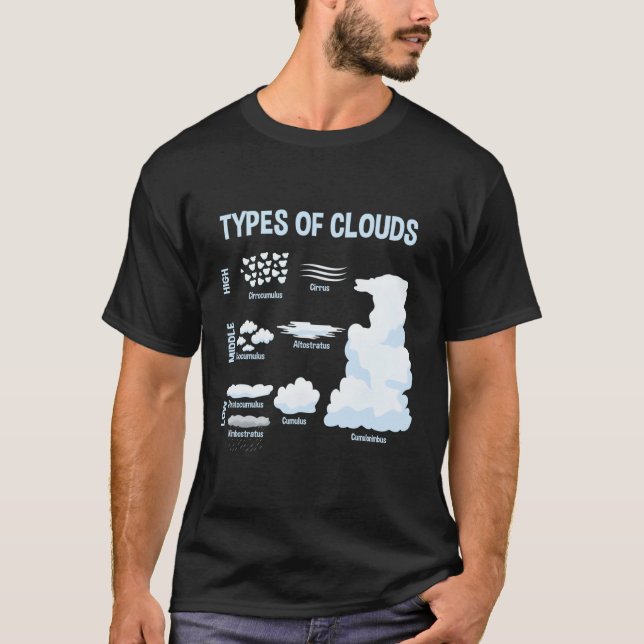Types Of Clouds Meteorology Weather T-Shirt (Front)