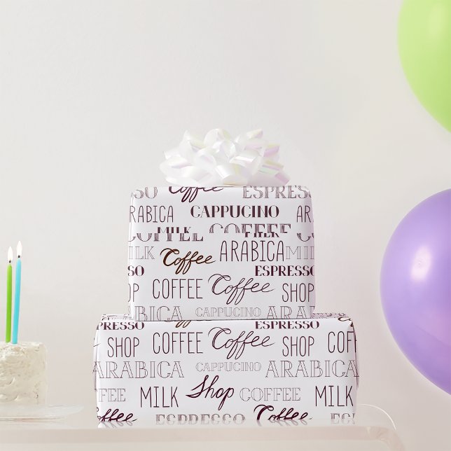 Types Of Coffee Drinks Wrapping Paper (Creator Uploaded)