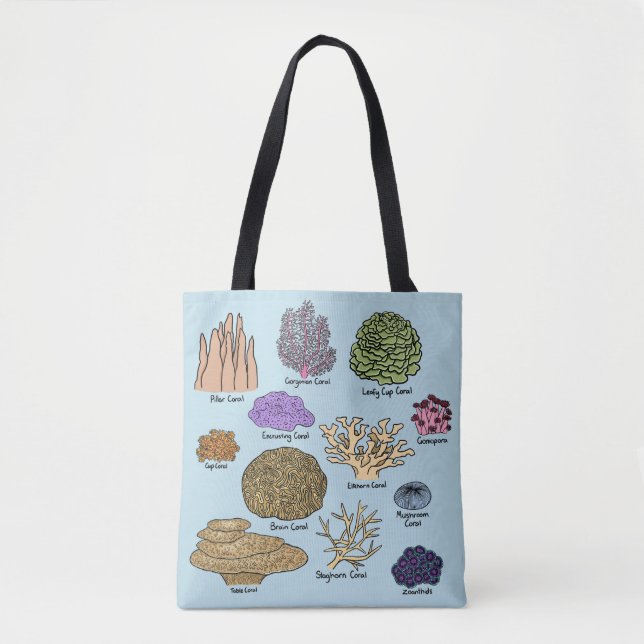 Types Of Coral Tote Bag (Front)