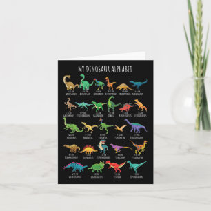 Types Of Dinosaurs Alphabet A-z Abc Dino Identific Card