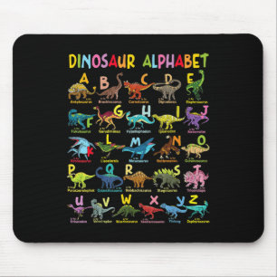 Types Of Dinosaurs Alphabet A-z Abc Dino Identific Mouse Pad