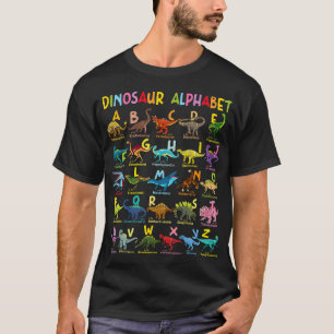 Types Of Dinosaurs Alphabet A-Z Abc Dino Identific T-Shirt