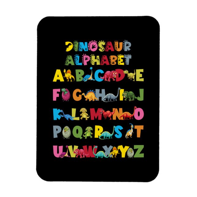 Types Of Dinosaurs Alphabet ABC Magnet (Vertical)