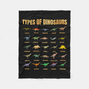 Types Of Dinosaurs - Dino Identification - Rex Din Fleece Blanket