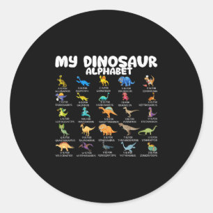 Types Of Dinosaurs My Dinosaur Alphabet Back To Sc Classic Round Sticker