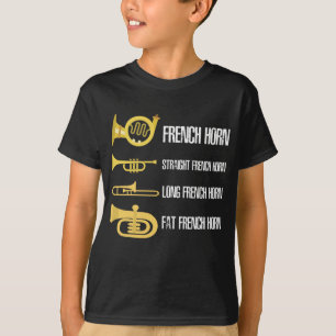 Types Of French Horn Player Brass Player Musician T-Shirt