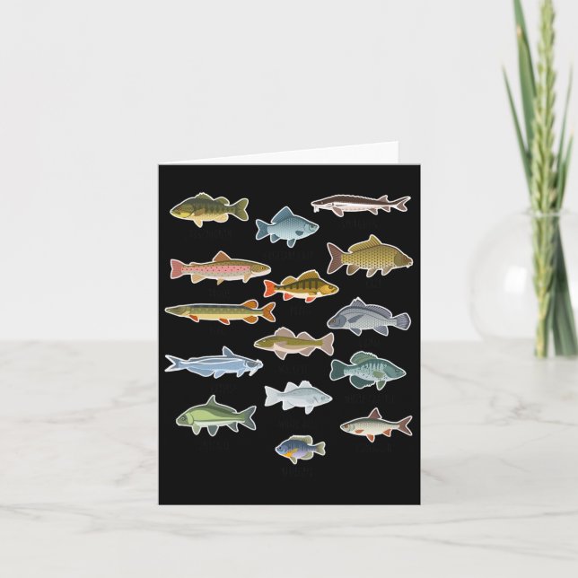 Types Of Freshwater Fish Fishing  Card (Front)