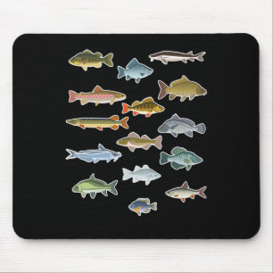 Types Of Freshwater Fish Fishing Mouse Pad