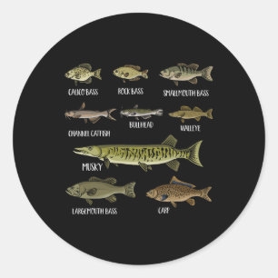 Types Of Freshwater Fish Sorts Species Fishing Classic Round Sticker