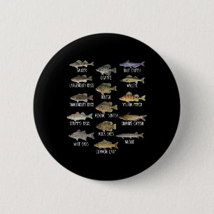 Types Of Freshwater Fish Species Biology Fishing 6 Cm Round Badge