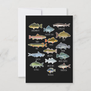 Types Of Freshwater Fish Species Fishing Card