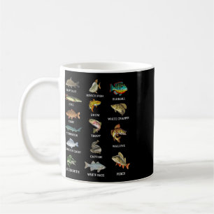 Types Of Freshwater Fish Species Fishing Fisherman Coffee Mug