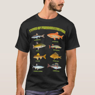 Types Of Freshwater Fish Species Fishing Lover Men T-Shirt