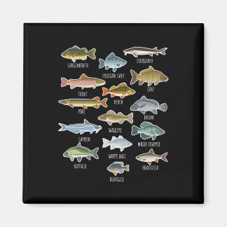 Types Of Freshwater Fish Species Fishing  Magnet