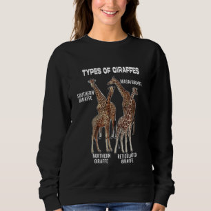 Types of Giraffes Funny Giraffes Animals Education Sweatshirt
