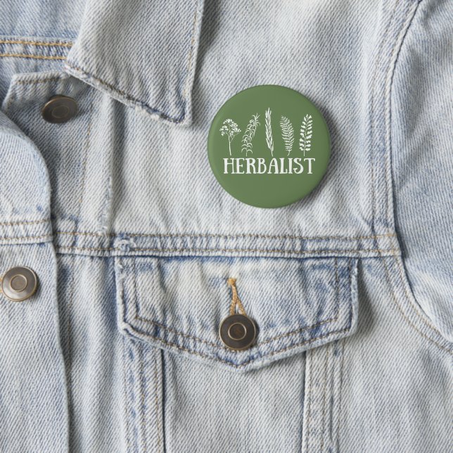 Types of herbals herbalist 6 cm round badge (In Situ)