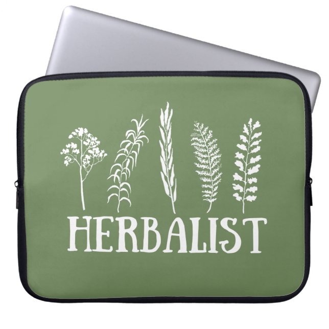 Types of herbals herbalist laptop sleeve (Front)