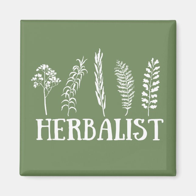 Types of herbals herbalist magnet (Front)