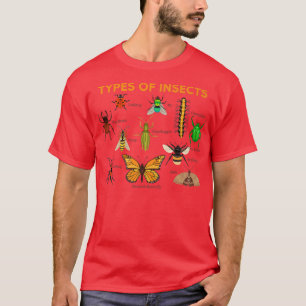 Types Of Insects Bug Identification Science Gift P T-Shirt