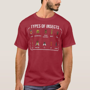 Types Of Insects Bug Identification Science T-Shirt