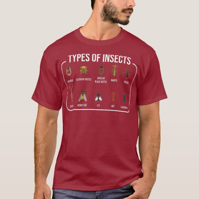 Types Of Insects Bug Identification Science T-Shirt (Front)
