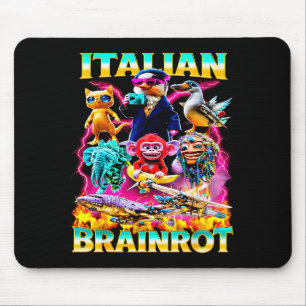 Types Of Italian Brainrot Meme Character Hand Draw Mouse Pad