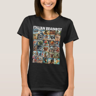 Types Of Italian Brainrot Meme Character Hand Draw T-Shirt