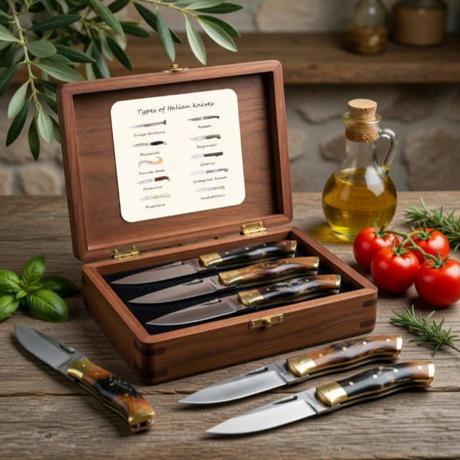 Types of Italian Knives Square Sticker (Creator Uploaded)