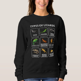 Types Of Lizards Tegu Chameleon Iguana Reptile Sweatshirt