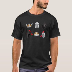 Types of Mediaeval Helmets Knight Armours of the M T-Shirt