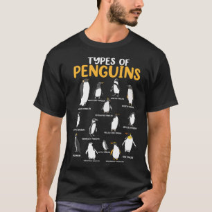 Types of Penguins Birds Cute Penguin T-Shirt