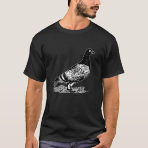 Types of Pigeon Drawing Homing Racing Pigeon Bird  T-Shirt