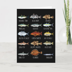 Types Of Saltwater Fish Species Biology Fishing Lo Card