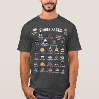 Types Of Shark Faces T-Shirt