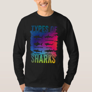 Types of Sharks Marine Biology Sea Creatures Ocean T-Shirt
