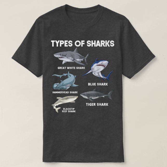 Types of Sharks  T-Shirt (Design Front)