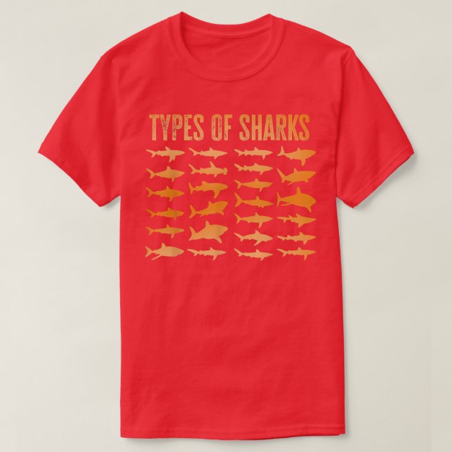 Types Of Sharks T-Shirt (Design Front)