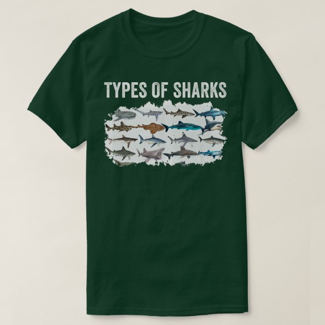 Types Of Sharks T-Shirt (Design Front)