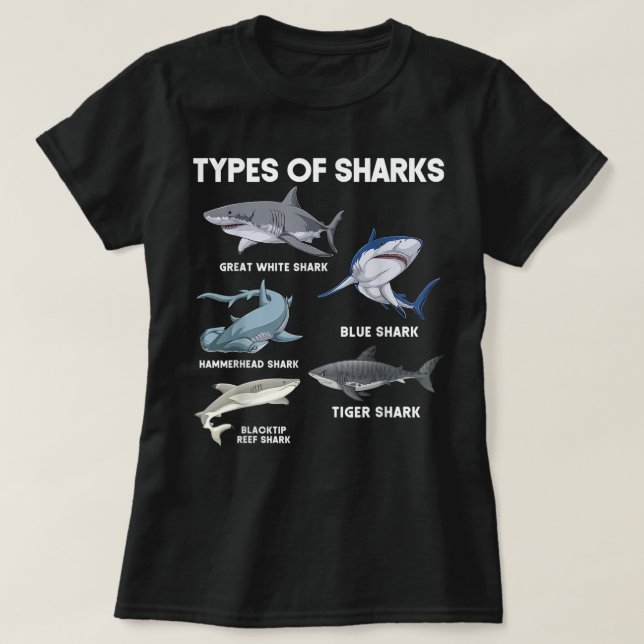 Types of Sharks  T-Shirt (Design Front)