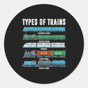 Types Of Trains Shirt Toddler Boy Locomotive Railr Classic Round Sticker