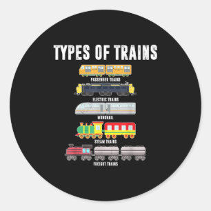 Types Of Trains Shirt Toddler Boy Locomotive Son B Classic Round Sticker
