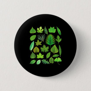 Types Of Tree Leaves Biology Nature Educational 6 Cm Round Badge