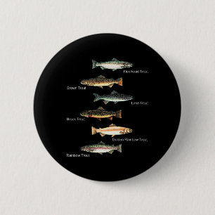 Types Of Trout Fish Species Collection Fishing 6 Cm Round Badge