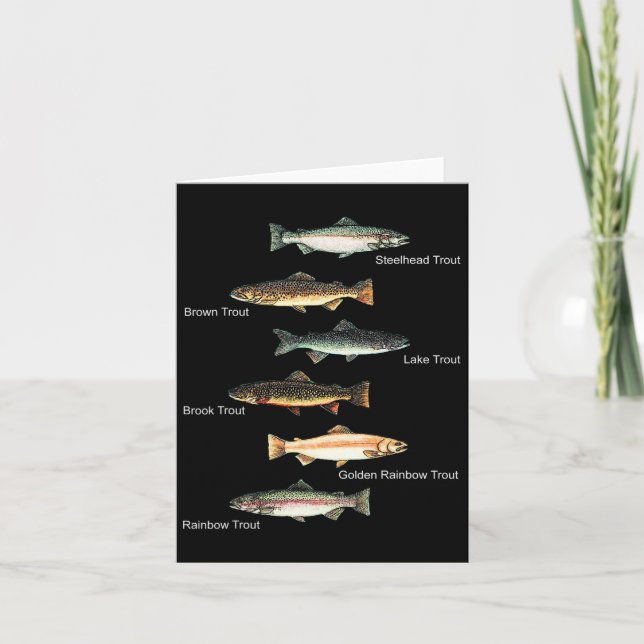 Types Of Trout Fish Species Collection Fishing  Card (Front)